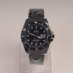 Mens Black Chain Wrist Watch with Blk Dial