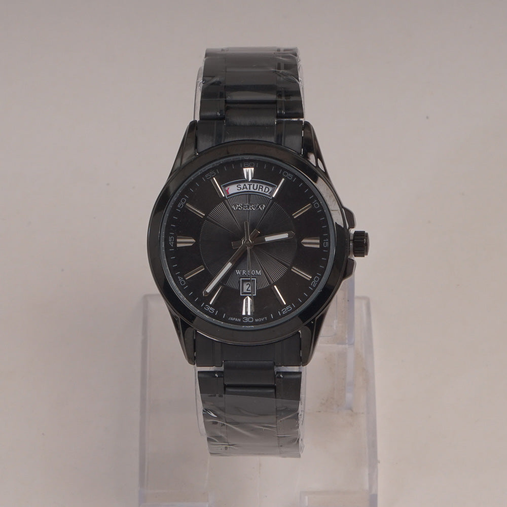 Men's Chain Wrist Watch with Black Dial