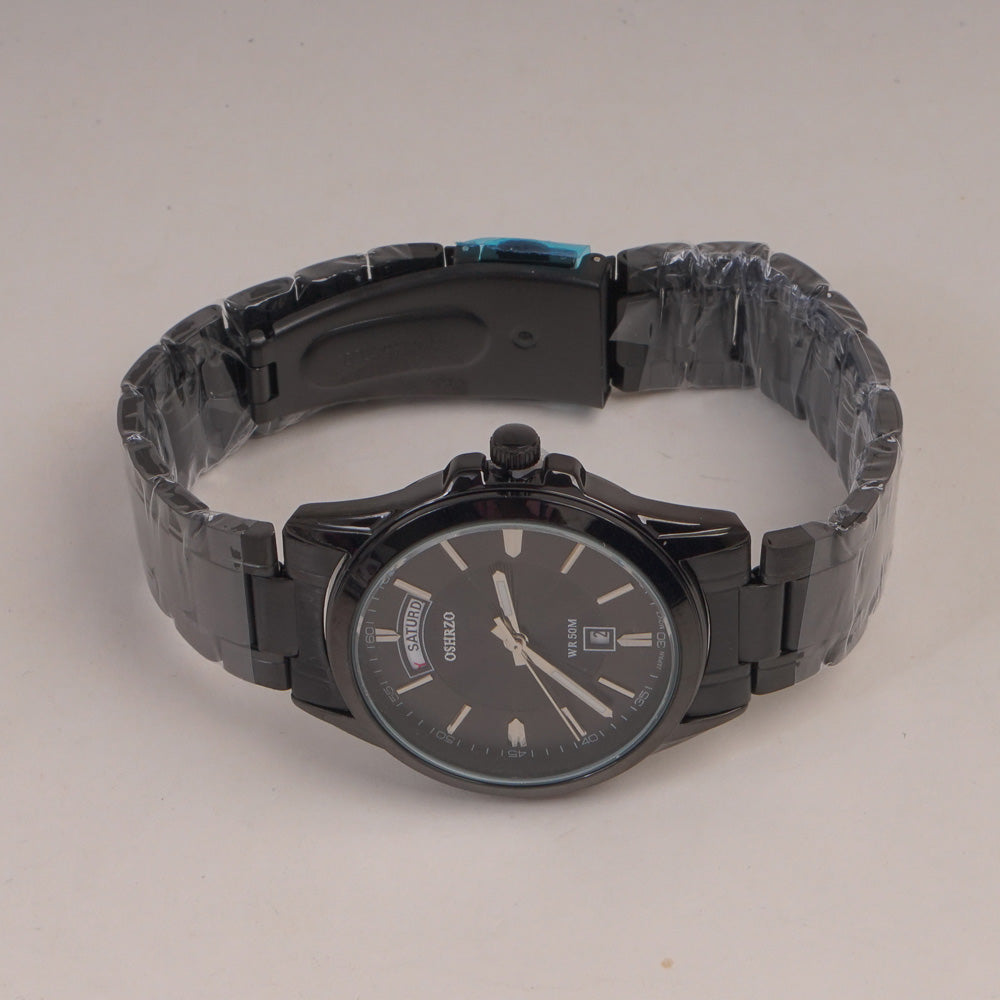 Men's Chain Wrist Watch with Black Dial