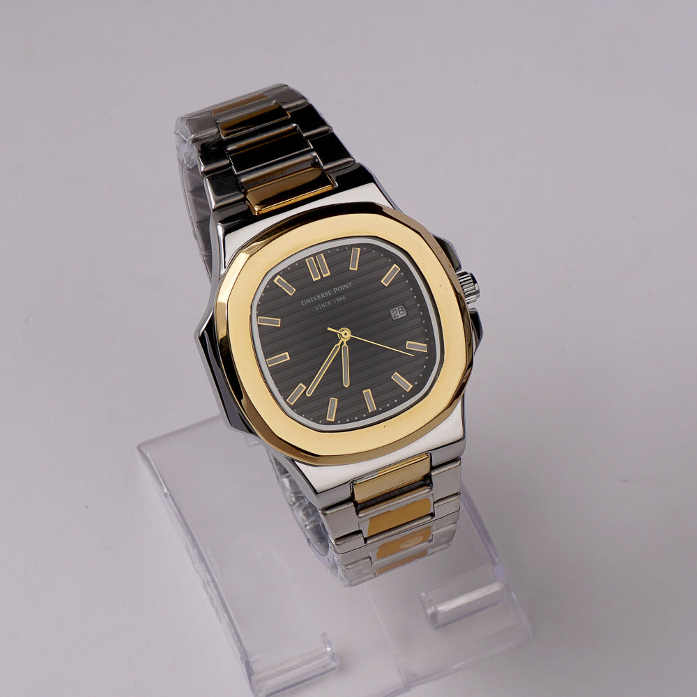 Mens Chain Wrist Watch Two Tone