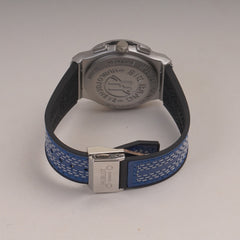 Blue Straps Mans Watch With Silver Dial