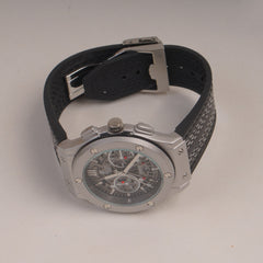 Grey Straps Mans Watch With Silver Dial