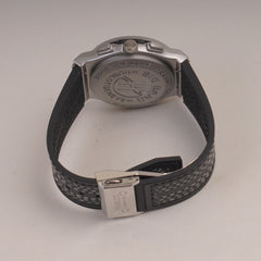 Grey Straps Mans Watch With Silver Dial