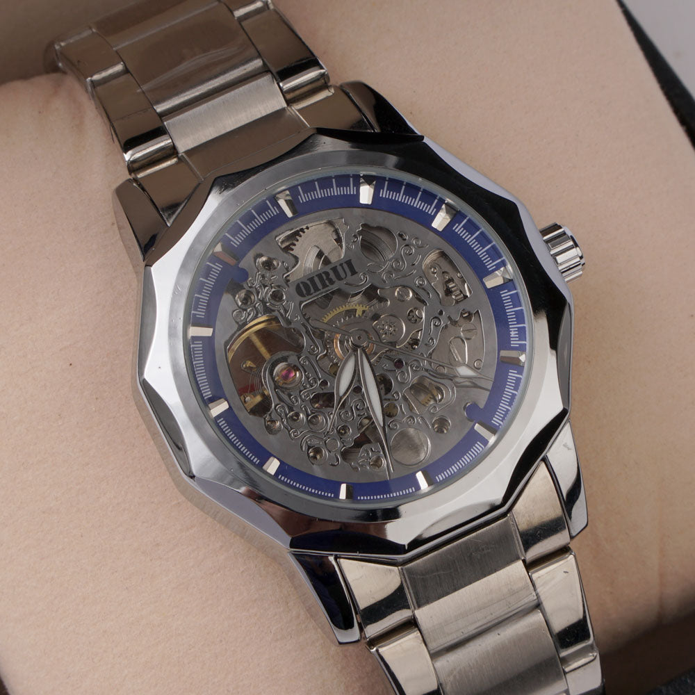 Automatic Watch Chain Mans Automatic Chain Wrist Watch Silver – Thebuyspot.com