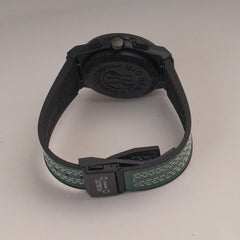 Green Straps Mans Watch With Black Dial