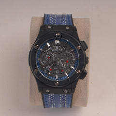 Blue Straps Mans Watch With Black Dial