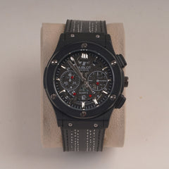 Black Straps Mans Watch With Black Dial