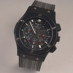 Black Straps Mans Watch With Black Dial