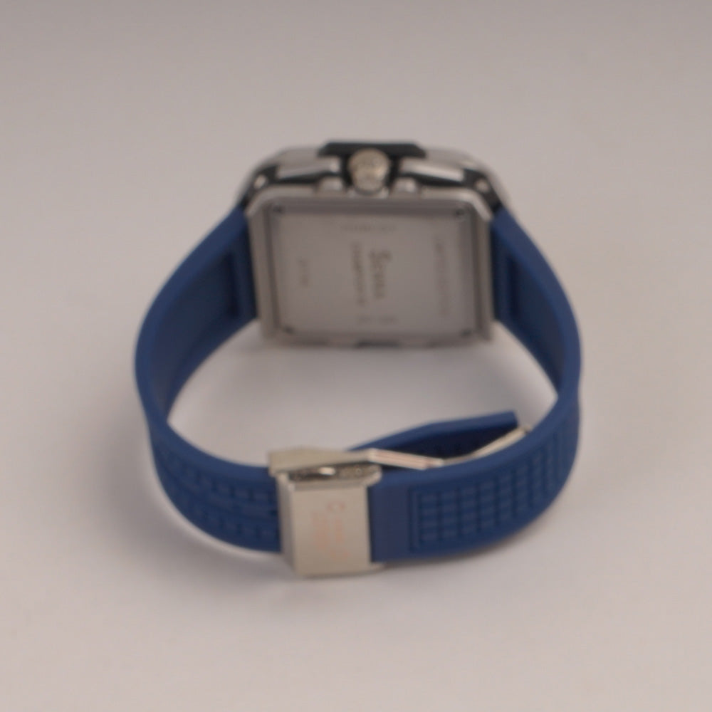 Blue Straps Mans Watch With Silver Dial