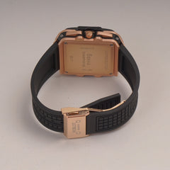 Black Straps Mans Watch With Black Dial