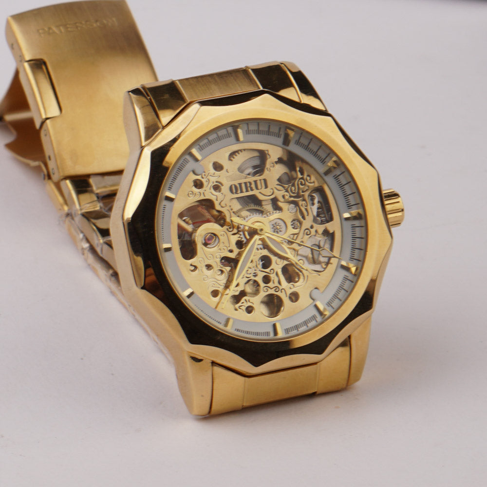 Mans Automatic Chain Wrist Watch Golden Gldn