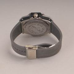 Grey Straps Mans Watch With Silver Dial