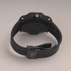 Black Straps Mans Watch With Black Dial