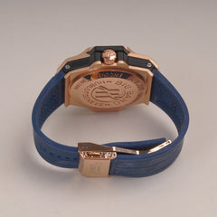 Blue Straps Mans Watch With Rosegold Dial