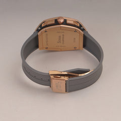 Grey Straps Mans Watch With Black Rsgld Dial