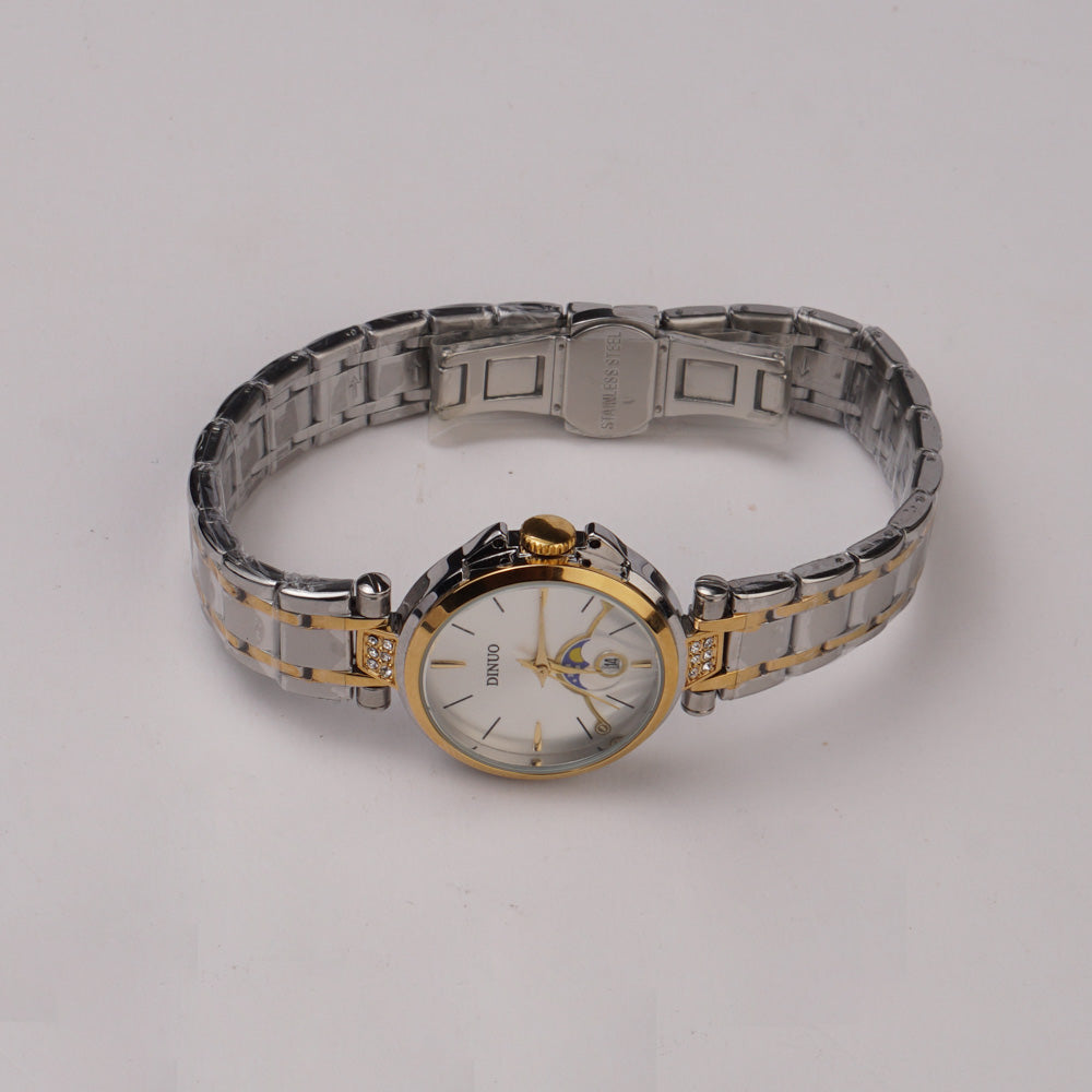 Two Tone Women Chain Wrist Watch