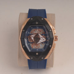 Blue Straps Mans Watch With Black Rsgld Dial