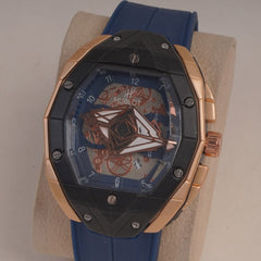 Blue Straps Mans Watch With Black Rsgld Dial