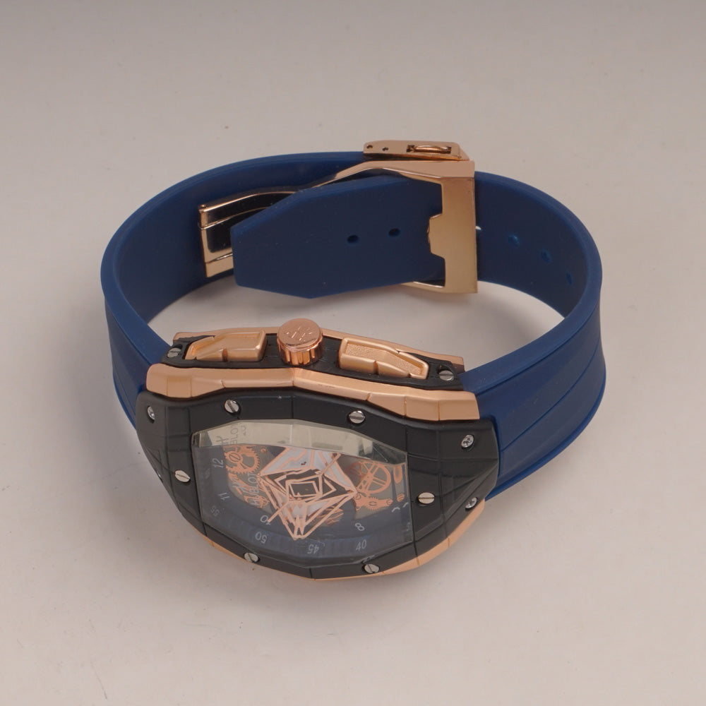 Blue Straps Mans Watch With Black Rsgld Dial