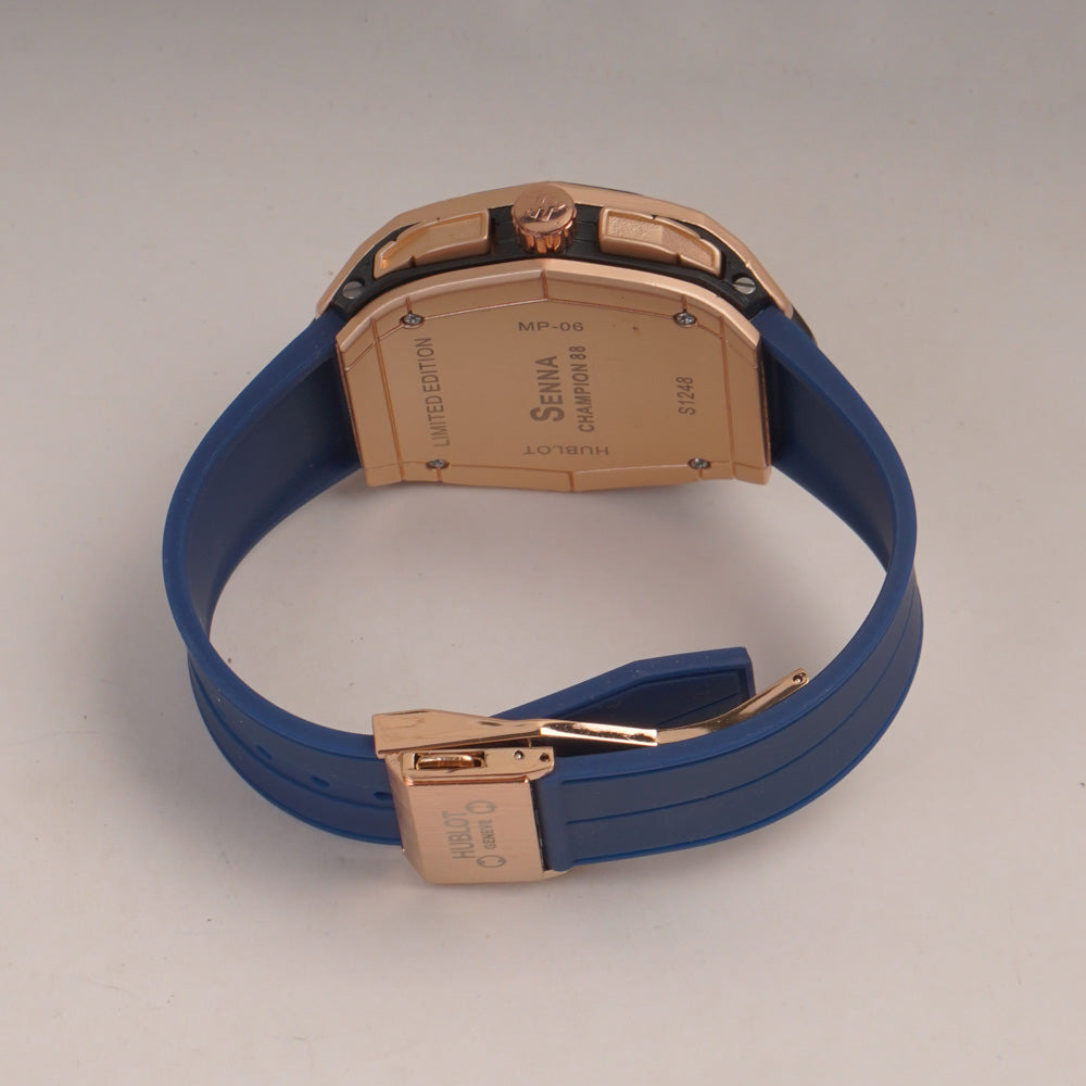 Blue Straps Mans Watch With Black Rsgld Dial