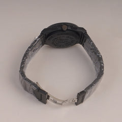 Mens Black Chain Wrist Watch with Black Dial