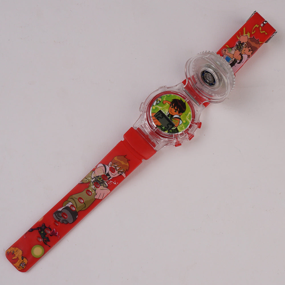 Kids Character Spinner Digital Watch Red Ben1.0