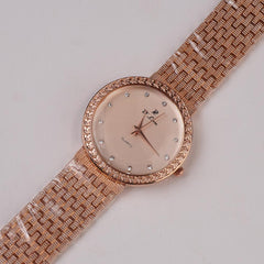 Womens Chain Wrist Watch Rosegold Pink