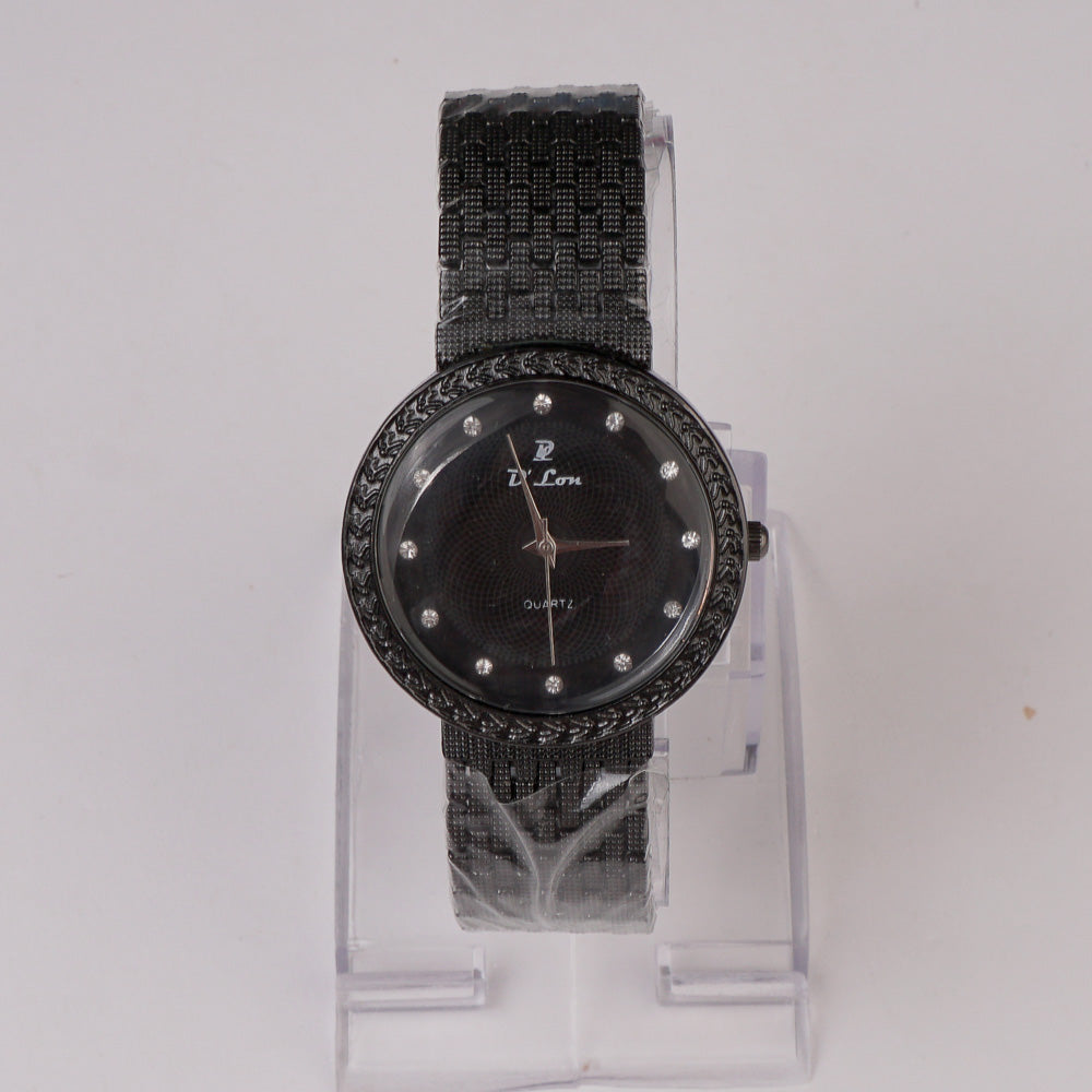 Womens Chain Wrist Watch Black