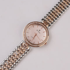 Womens Chain Wrist Watch Rosegold Silver