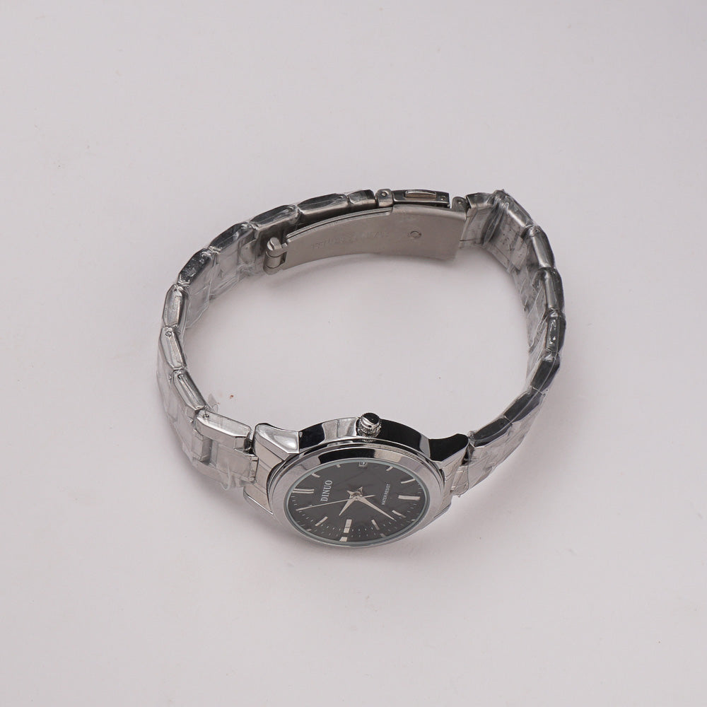 Women's Chain Watch Silver Blk