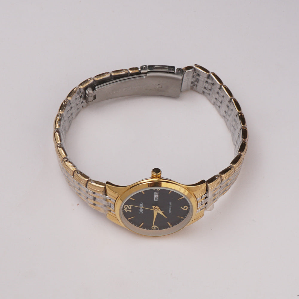 Two Tone Women's Chain Watch Golden Silver