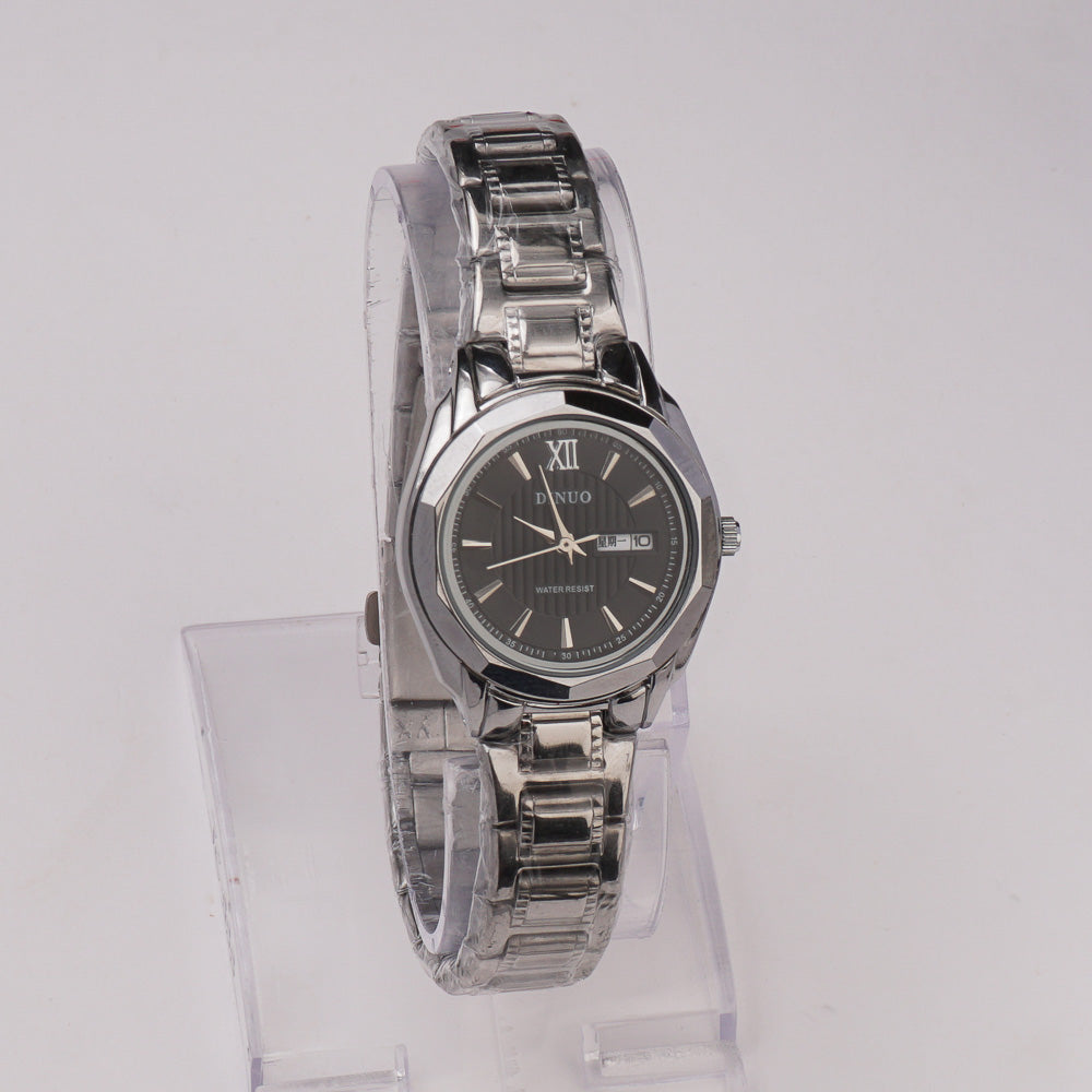 Women's Chain Watch Silver Black