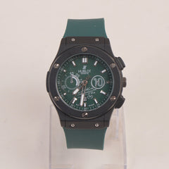 Green Strap Black Dial Men's Wrist Watch HB