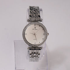 Womens Chain Wrist Watch Silver White Dial