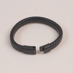 Black P.U Leather Mans Bracelet