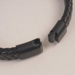 Black P.U Leather Mans Bracelet
