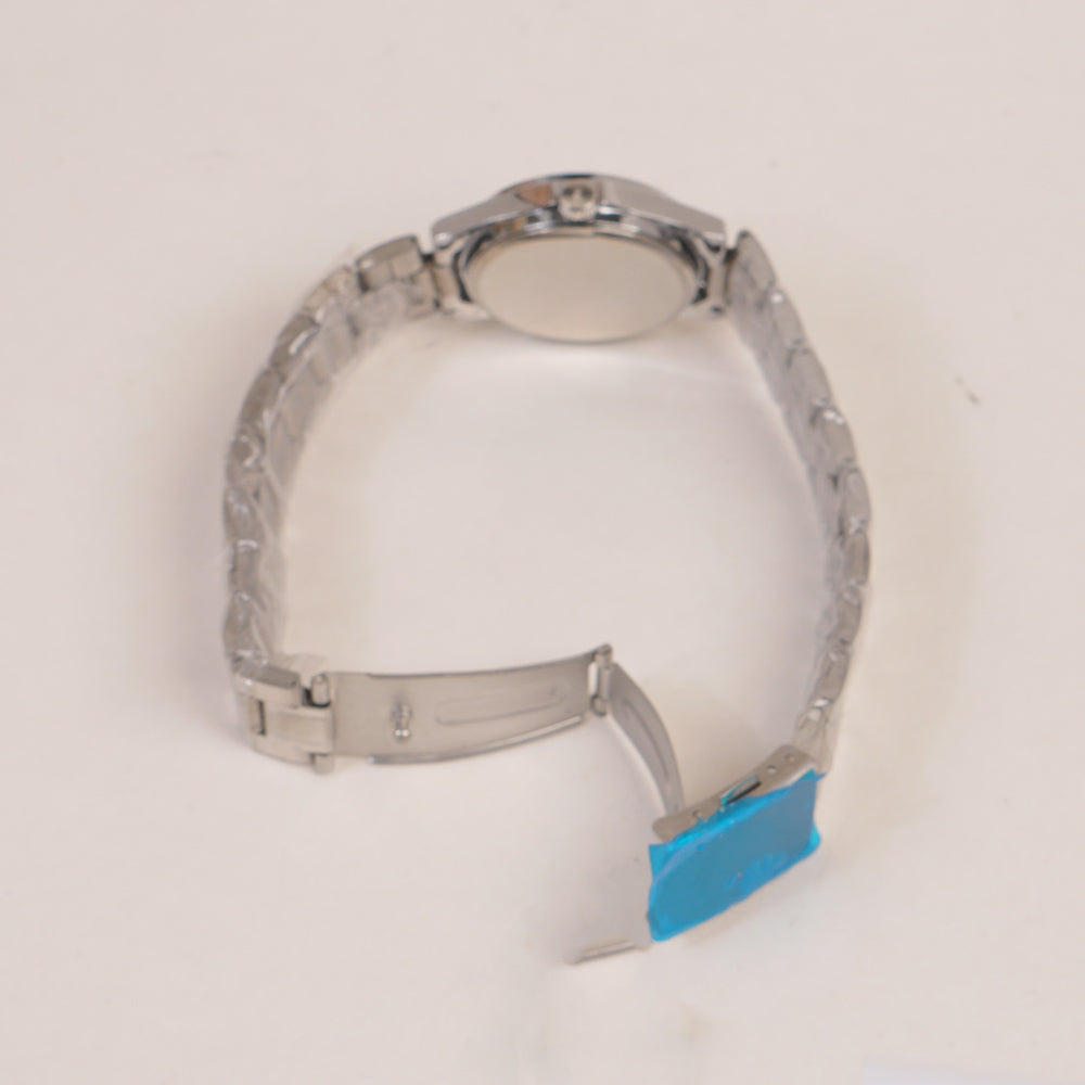 Woman Chain Watch Silver Black