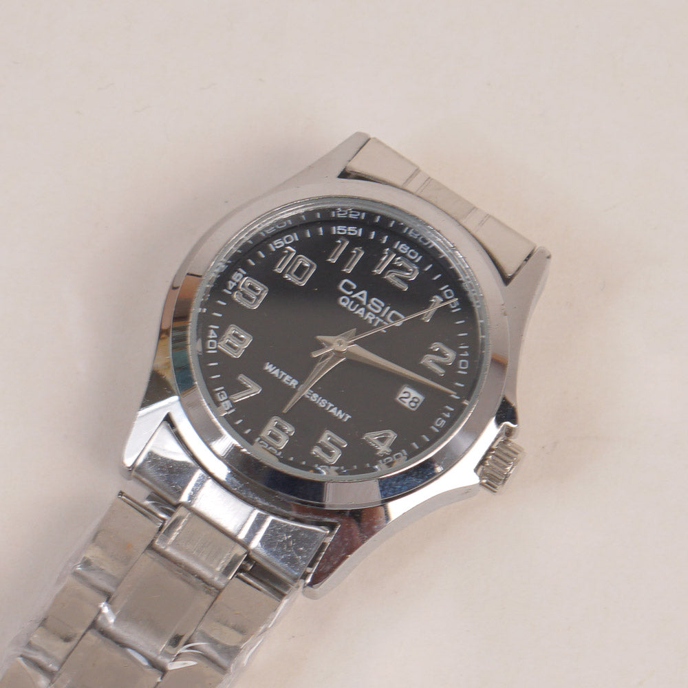 Woman Chain Watch Silver Black
