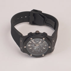 Black Strap Black Dial Men's Wrist Watch HB