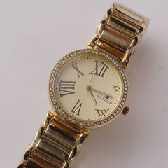 Women Stylish Chain Wrist Watch Golden-G