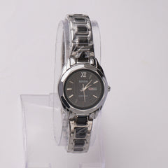 Two Tone Women's Chain Watch Silver-Black