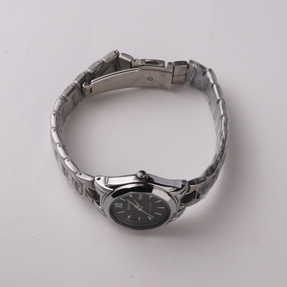 Two Tone Women's Chain Watch Silver-Black