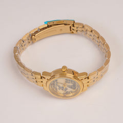 Golden Chain Womans Watch Blue Dial