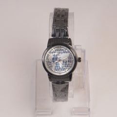 Black Chain Womans Watch Blue Dial