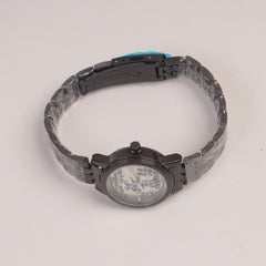 Black Chain Womans Watch Blue Dial