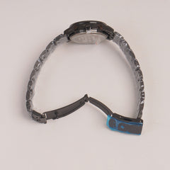 Black Chain Womans Watch Blue Dial
