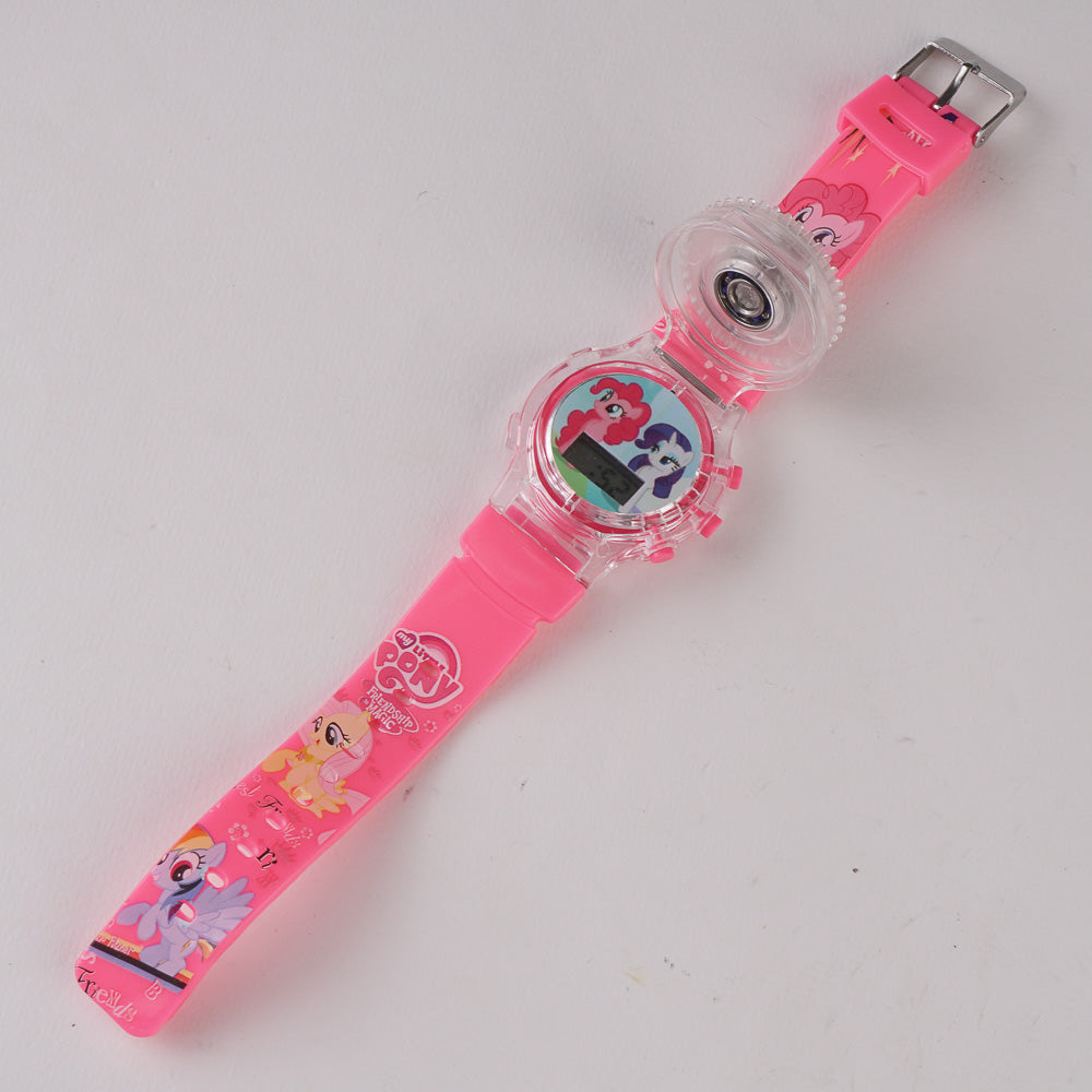 Kids Character Digital Watch Dark Pink