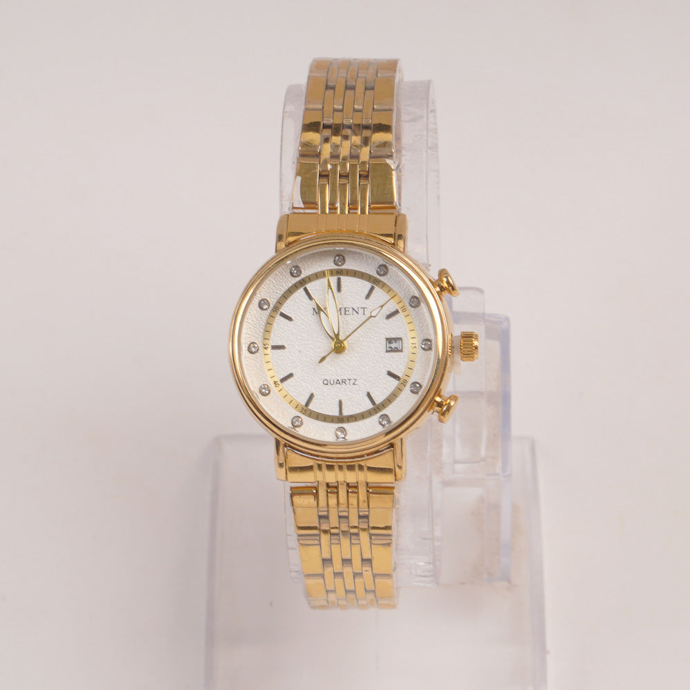 Golden Chain Womans Watch White Dial