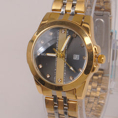 Golden Chain Womans Watch Black Dial