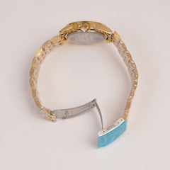 Golden Chain Womans Watch Black Dial